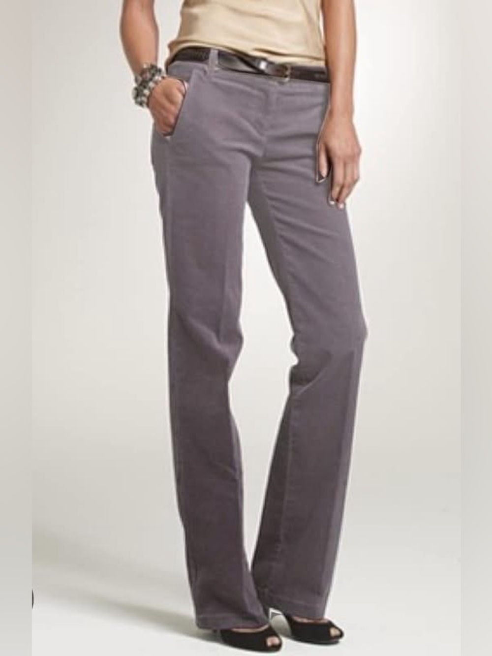 J.Crew City Fit Gray Bootcut Corduroy Pants Size 2
